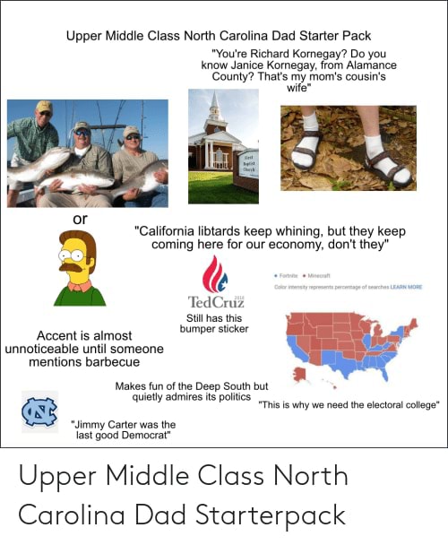 Upper Middle Class North Carolina Dad Starterpack Upper Middle Class