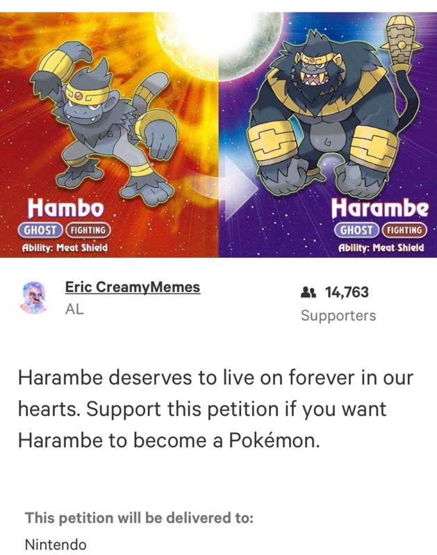 Harambe deserves to live on forever in our hearts. Support this ...