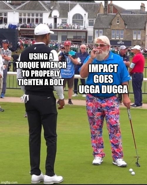 Usinen TORQUE WRENCH TO PROPERLY TIGHTEN A BOLT IMPACT GOES UGGA DUGGA