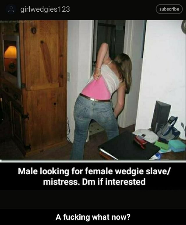 Looking for female wedgie slaves - Looking for female wedgie
