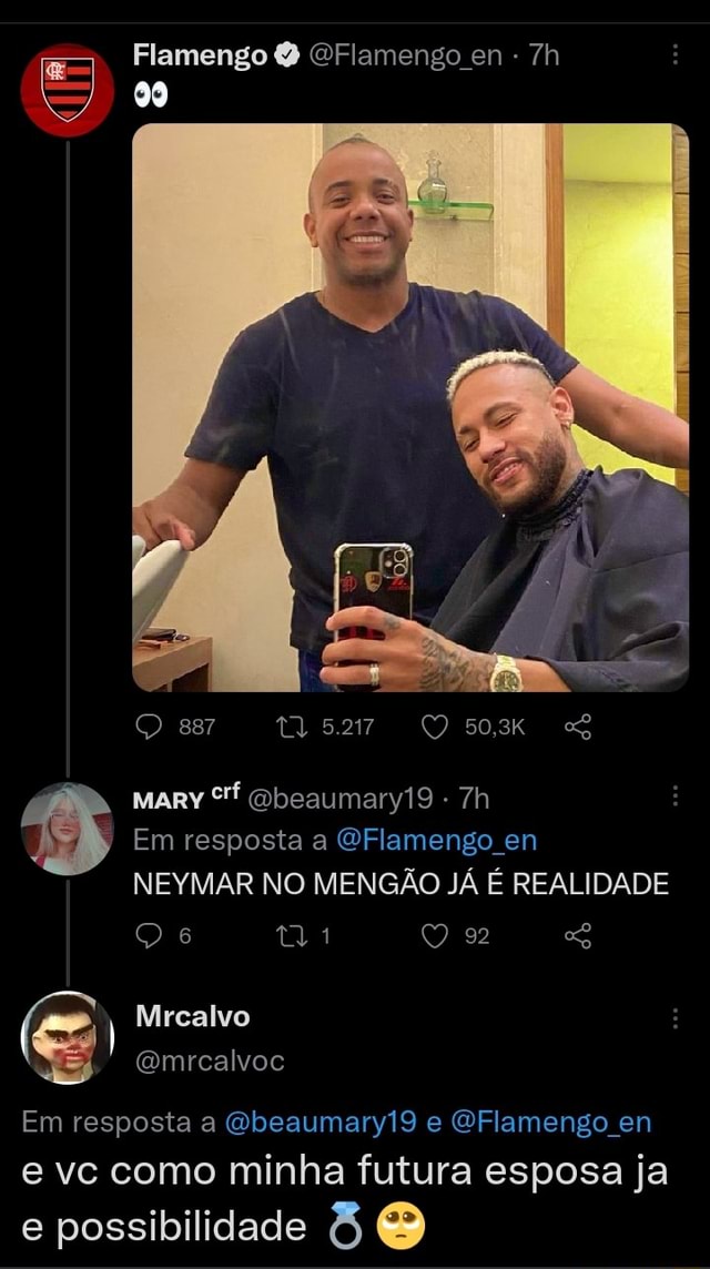 Flamengo Flamengo En Mary S Qbeaumary Em Resposta A Flamengo En Neymar No Meng O J