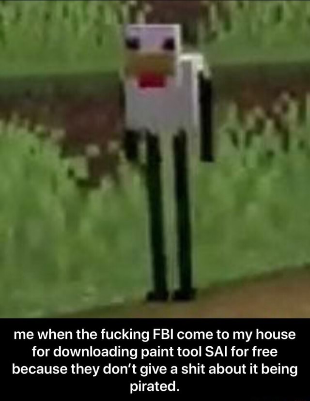 Me when the fucking FBI come to my house for downloading paint tool SAI