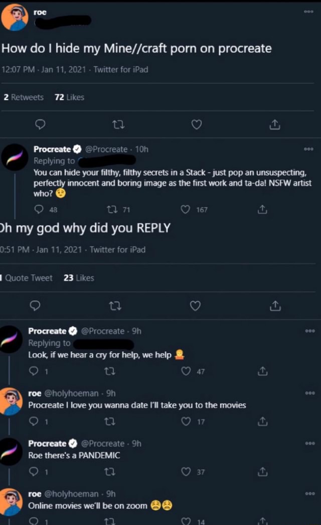 How do I hide my porn on procreate roe 1207 PM Jan 11, 2021 Twitter