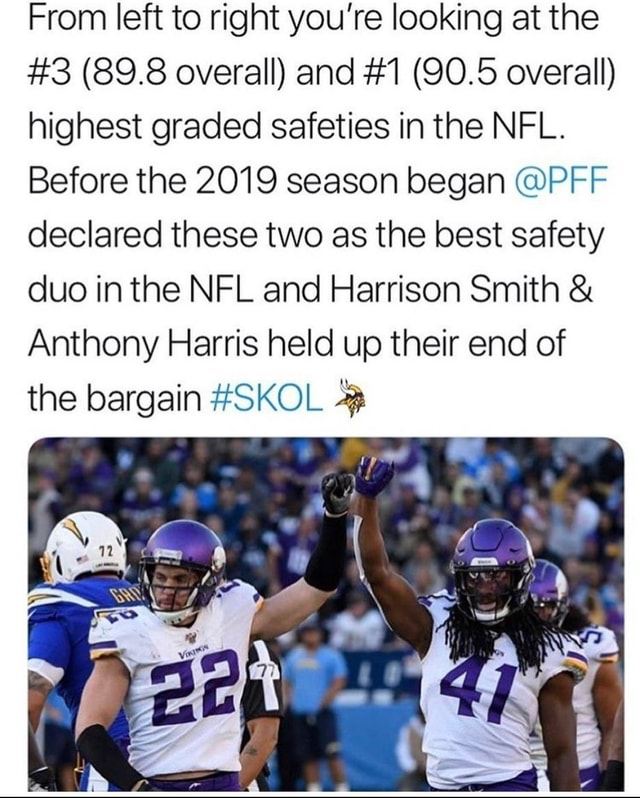 From left to right you're looking at the highest graded safeties in the