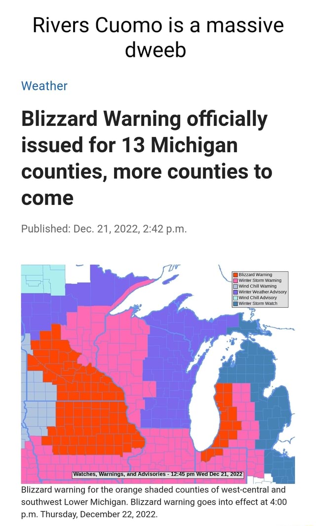 Rivers Cuomo Is A Massive Dweeb Weather Blizzard Warning Officially ...