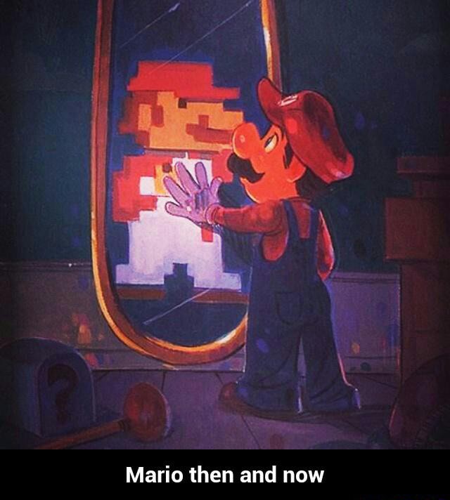 Mario then and now - Mario then and now - )