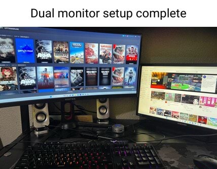 Dual monitor setup complete - iFunny