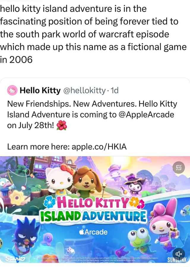 Hello Kitty Island Adventure is real but has nothing to do with South Park  - The Verge