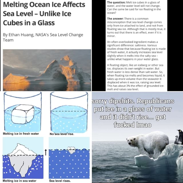 The question: Melt ice cubes in a glass of Melting Ocean Ice Affects ...