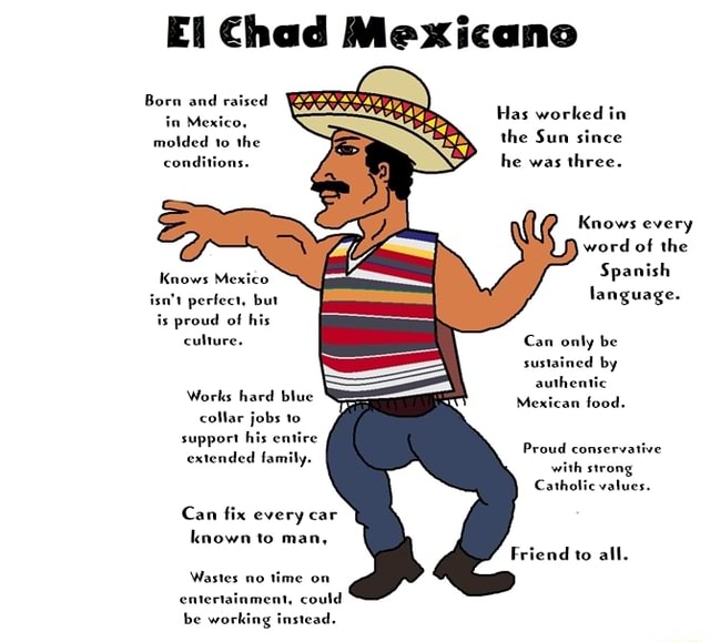 El Chad Mexicano Born and raised in Mexico, molded to the conditions