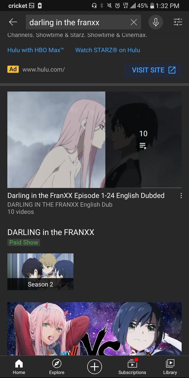 Darling in the discount franxx episode 1 dub