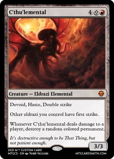 Creature - Eldrazi Elemental Devoid, Haste, Double strike Other eldrazi ...