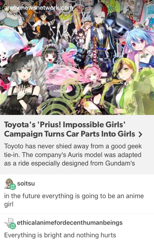 Toyota S Prius Impossible Girls Campaign Turns Car Parts Into Girls Toyota Has Never Shied Away From A Good Geek Tie In The Company S Auris Model Was Adapted As A Ride Especially Designed