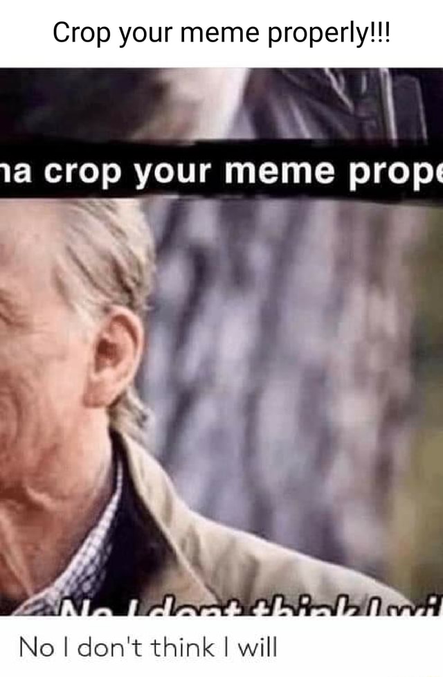 Crop Your Meme Properly A Crop Your Meme Prop No I Dont Think I Will Ifunny 