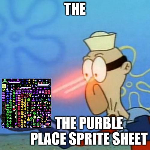 THE THE PURBLE PLACE SPRITE SHEFT - )