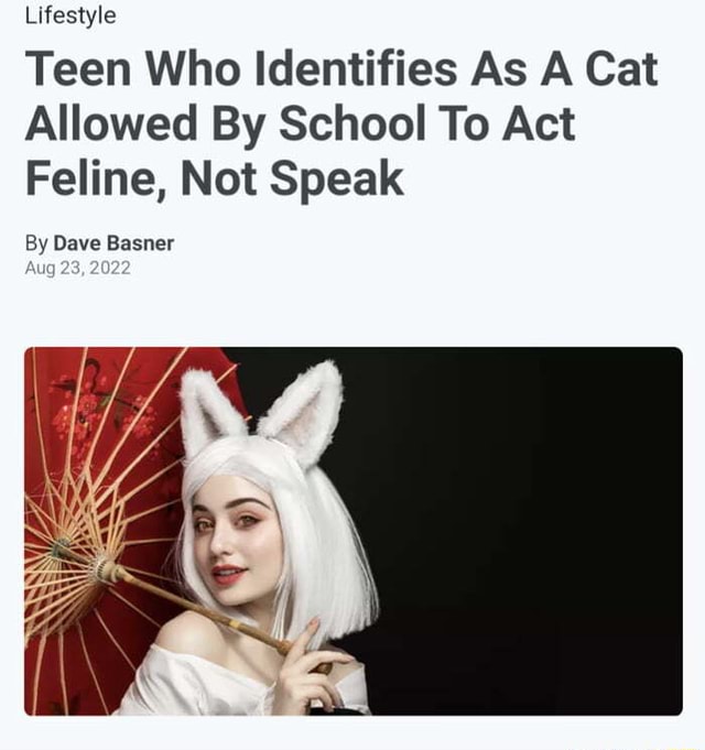 Lifestyle Teen Who Identifies As A Cat Allowed By School To Act Feline ...