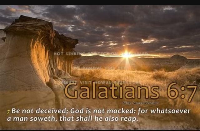 Galatians 6 7 Be not deceived; God is not mocked: for whatsoever man ...