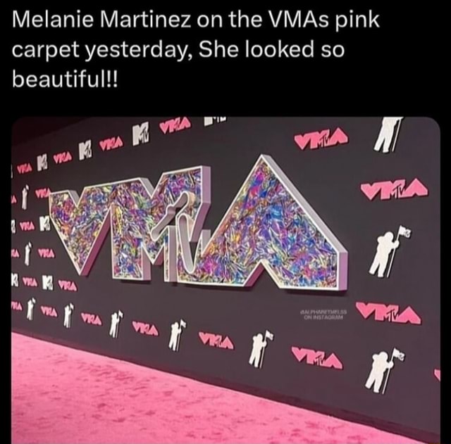 Melanie Martinez on the VMAs pink carpet yesterday, She looked so