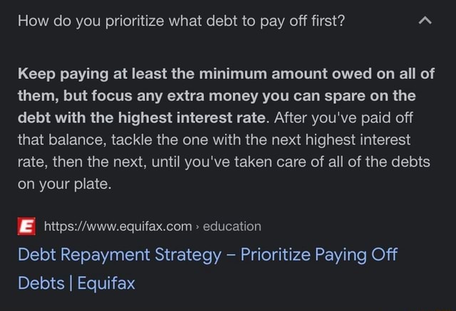 How Do You Prioritize What Debt To Pay Off First? "A Keep Paying At ...