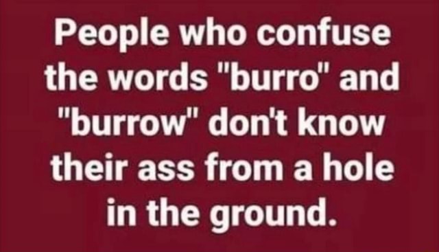 people-who-confuse-the-words-burro-and-burrow-dont-know-their-ass