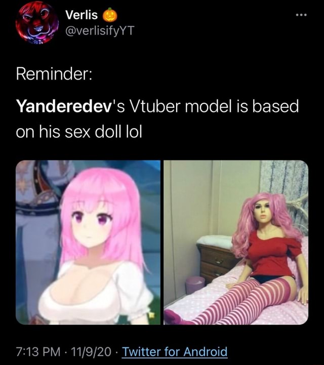 Verlis Verlisifyyt Reminder Yanderedevs Vtuber Model Is Based On His