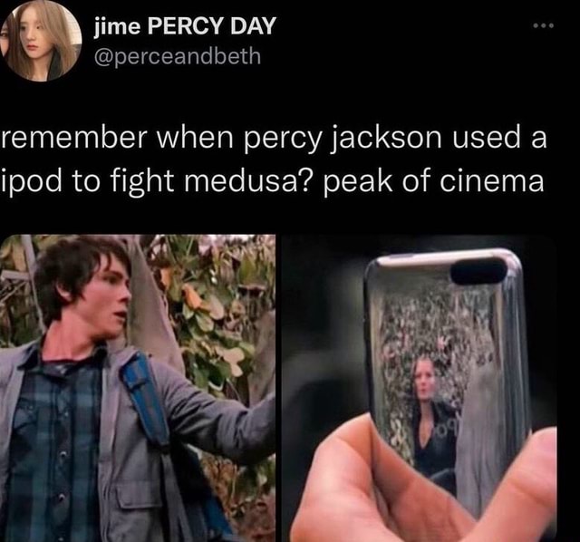 ) jime PERCY DAY @perceandbeth remember when percy jackson used a ipod ...