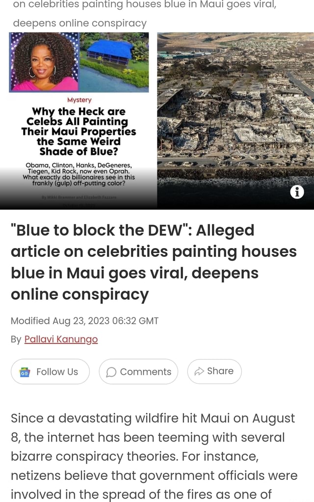 On celebrities painting houses blue In Maul goes viral, deepens online