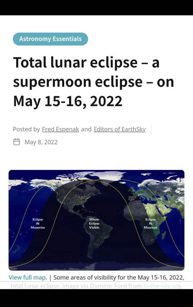 Astronomy Essentials Total lunar eclipse - a supermoon eclipse - on May ...
