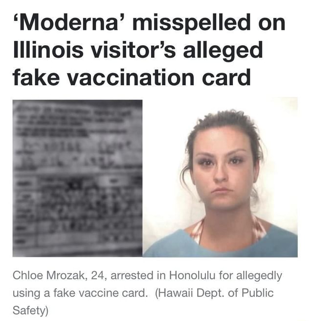 'Moderna' misspelled on Illinois visitor's alleged fake vaccination