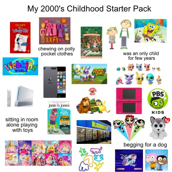 My 2000's Childhood Starter Pack was an only child for few years ...