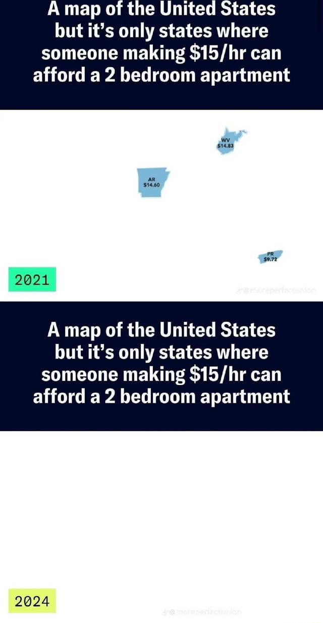 A map of the United States but it's only states where someone making