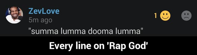 5%) ZevLove "summa lumma dooma lumma” Every line on 'Rap God' - Every