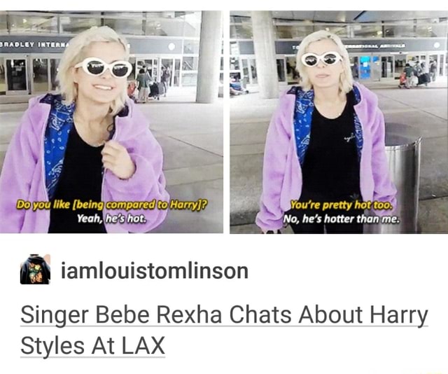 Iamlouistomlinson Singer Bebe Rexha Chats About Harry Styles At Lax