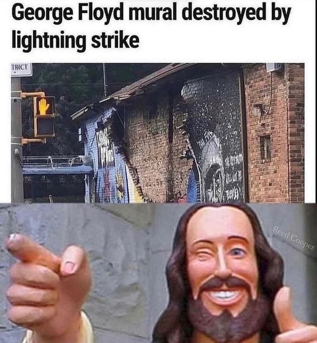 lightning strike destroys mural