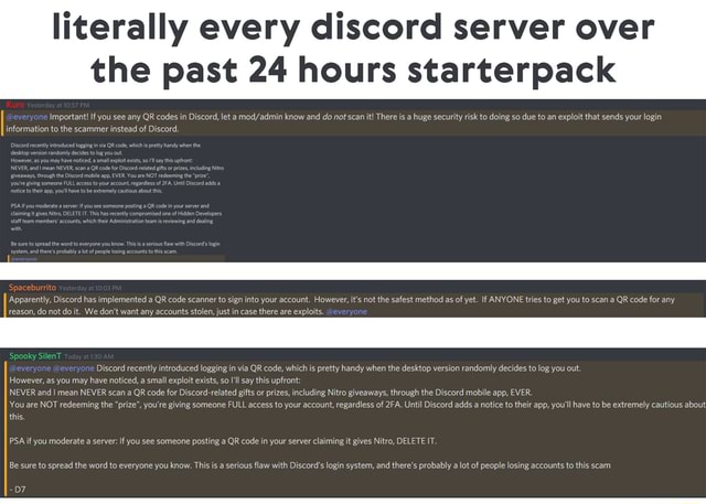 Literally Every Discord Server Over The Past 24 Hours Starterpack 