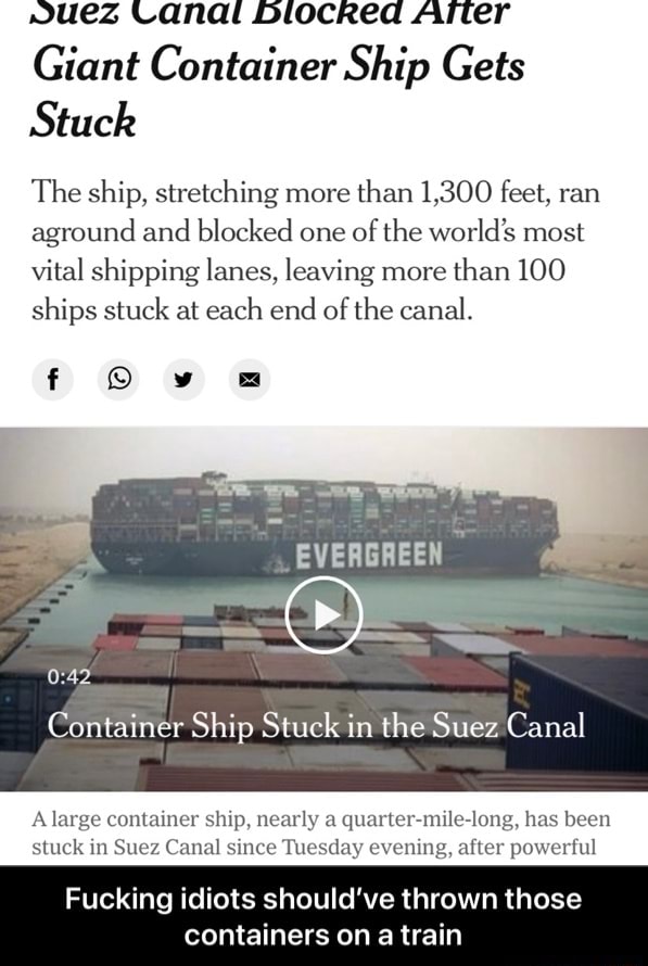 Juez Canal DlocrReda@ Alter Giant Container Ship Gets Stuck The ship ...