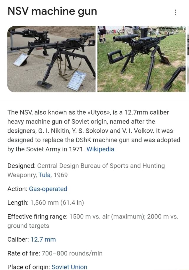 NSV machine gun The NSYV, also known as the 