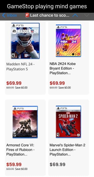 GameStop playing mind games Last chance to sco MADDER Madden