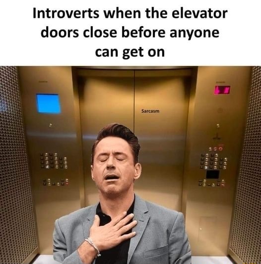 Introverts when the elevator doors close before anyone can get on - iFunny