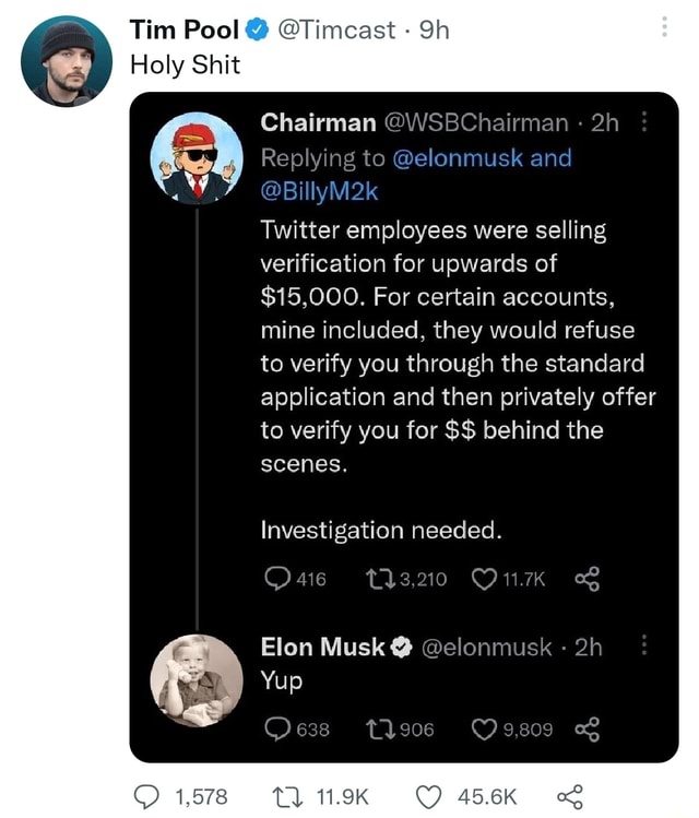 Tim Pool Holy Shit @Timcast Sh Chairman @WSBChairman Replying to ...
