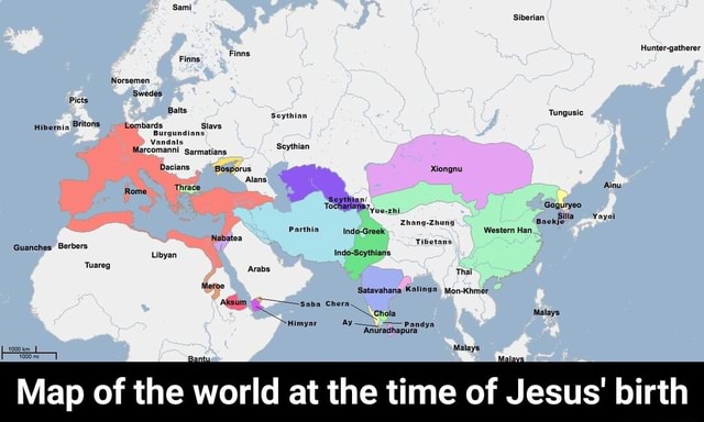 Map Of The World At The Time Of Jesus' Birth - )