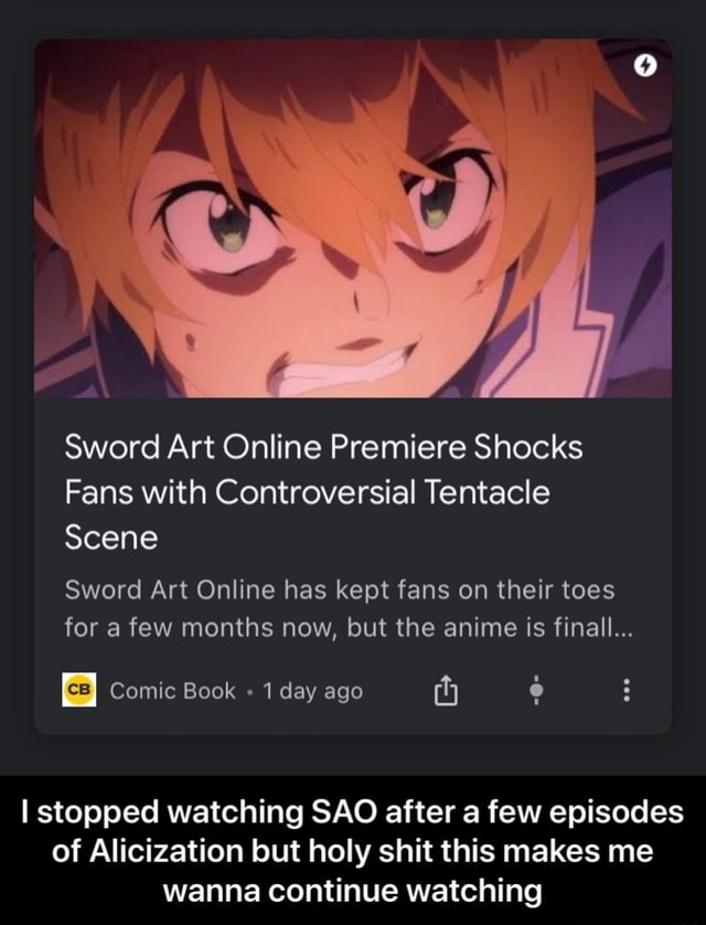 Sword Art Online Premiere Shocks Fans with Controversial Tentacle Scene