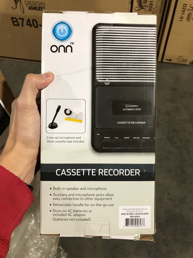 AUTOMATIC STOP CASSETTE RECORDER External microphone and blank cassette