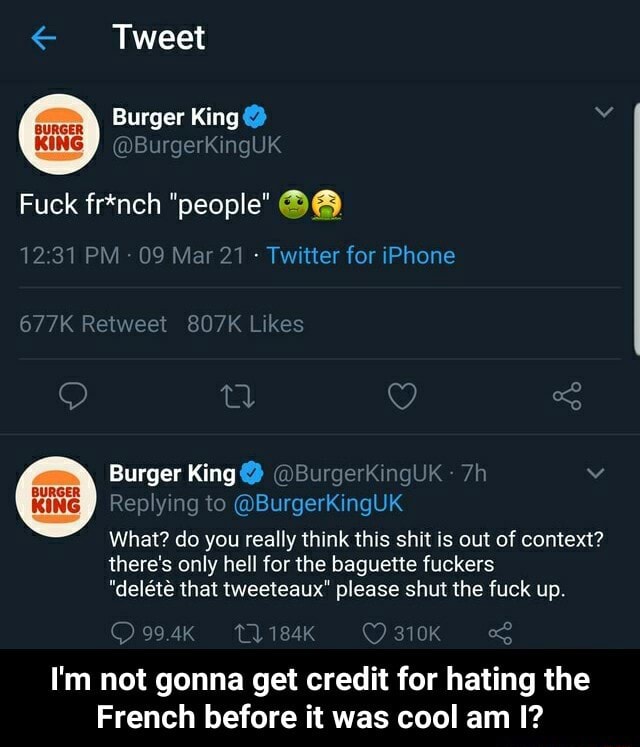 Burger king tweet iwd Burger king tweet iwd
