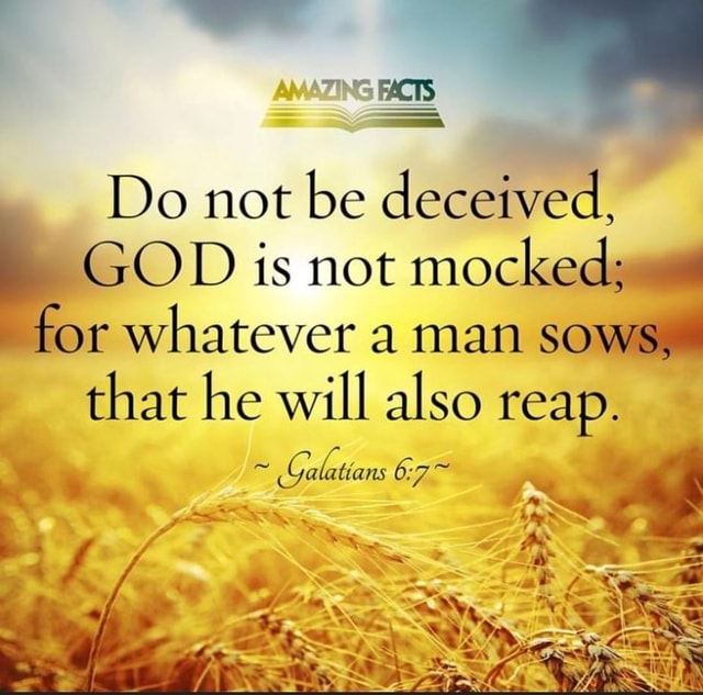 ZING FACTS Do not be deceived, GOD is not mocked: for whatever a man ...