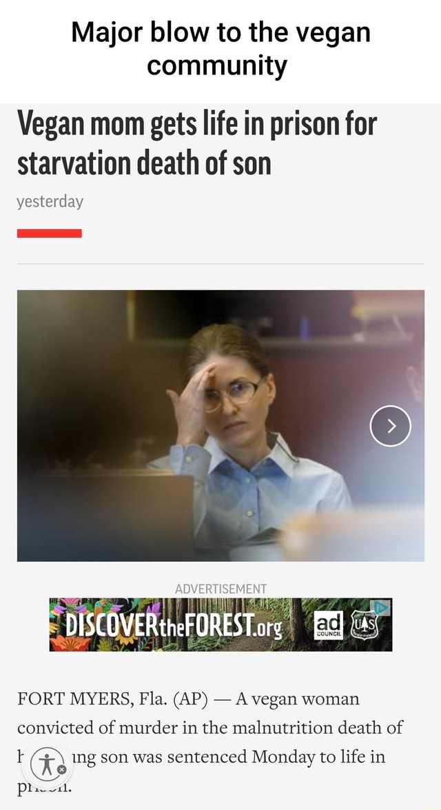 Major blow to the vegan community Vegan mom gets life in prison for ...