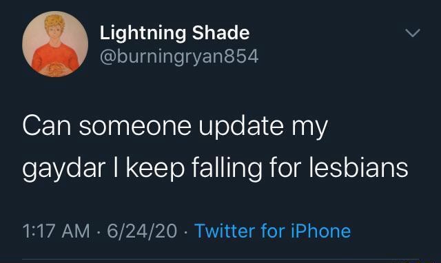 Lightning Shade @burningryan854 Can someone update my gaydar I keep ...