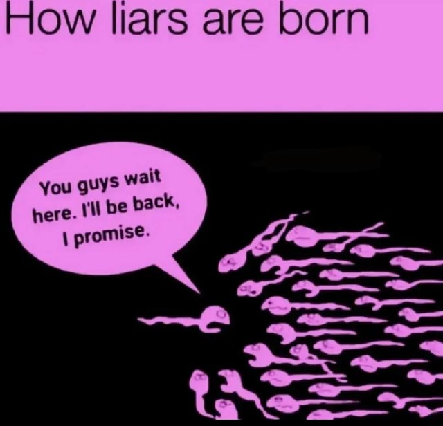 How liars are born You guys wait here. I'll be back, - iFunny