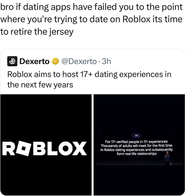 Roblox aims to host 17+ dating experiences in the next few years