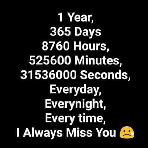 1 Year 365 Days 8760 Hours Minutes Seconds Everyday Everynight Every Time I Always Miss You A